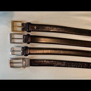 4 men’s 42 in black leather belts Abboud Talbott